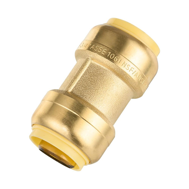 10Pcs Pro EFIELD 3/4" Push-fit Straight Coupling Brass Fittings(PF008-10) 3/4-Inch P10
