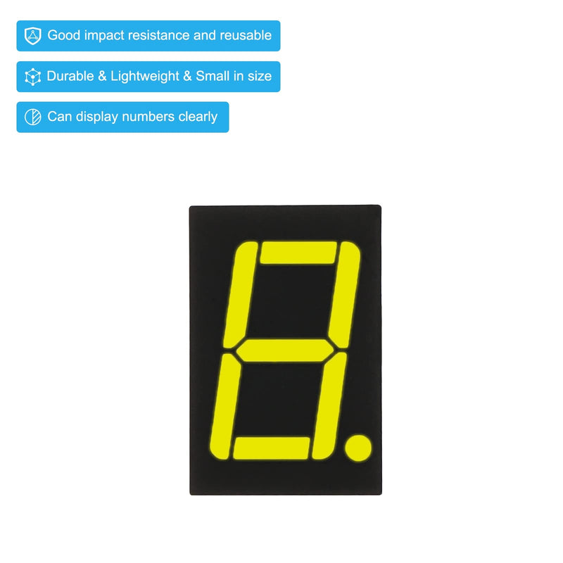 PATIKIL LED Display Digital Tube, 20 Pack Common Cathode 7 Segment 10 Pin 1 Bit 2.1V 0.56" Digit Height LED Display Module for Electronic Driver Board, Yellow