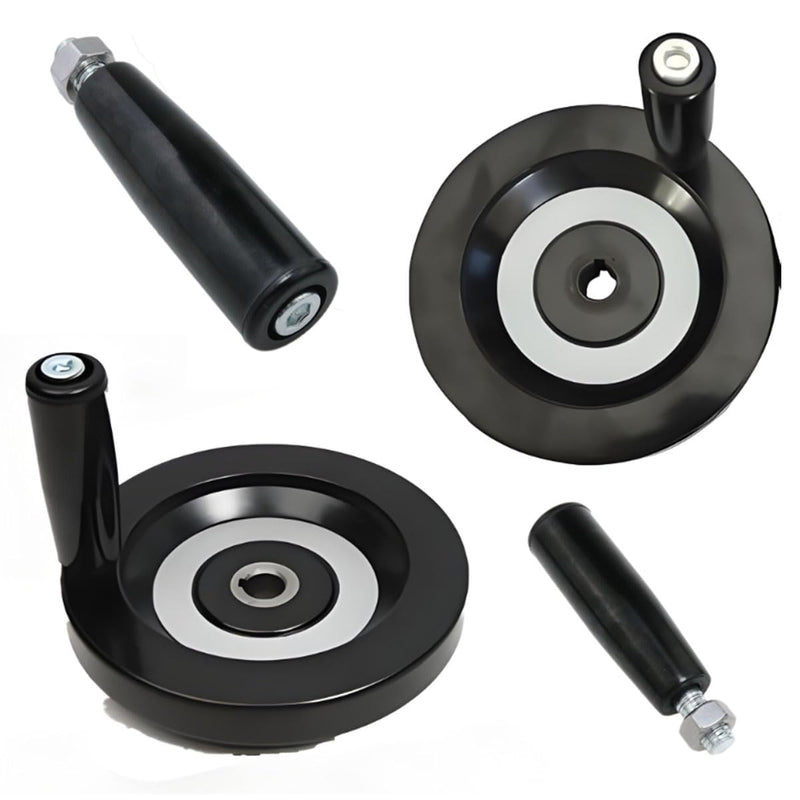 yukata Revolving Handle Lathe Hand Handle Boat Winch Handle Trailer Jack Handle Crank Handle M10 Threaded Handle Grips with Nut 2PCS