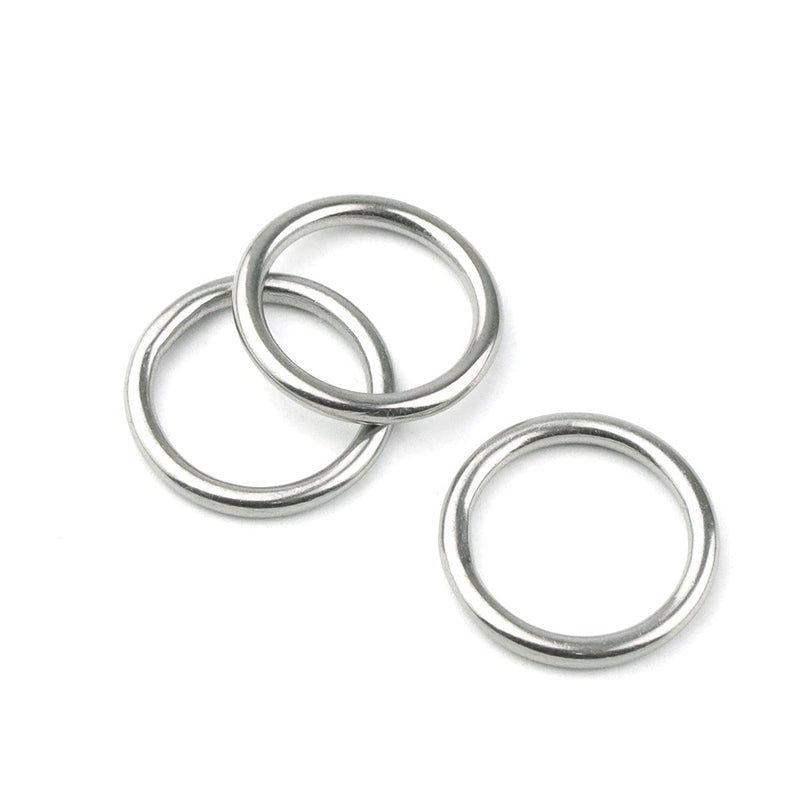 30 PCS Weldeding Stainless Steel O-Ring Welded Round Rings for Camping Belt, Dog Leashes, Luggage Accessories (3mm×25mm ID) 3mm×25mm ID