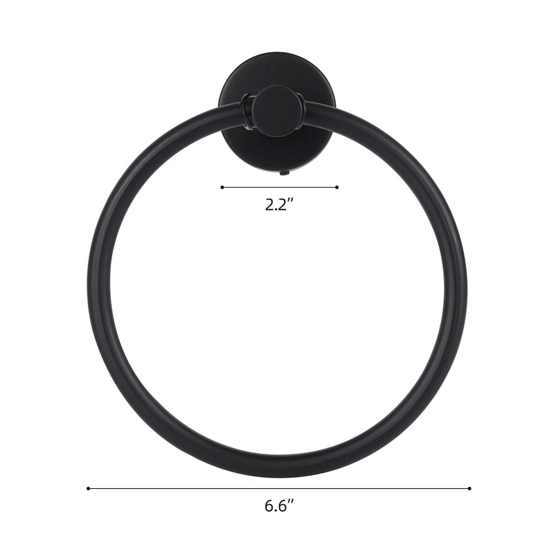 4 Pack Black Towel Ring, Stainless Steel Hand Towel Holder for Bathroom, Modern Round Towel Hanger Towel Rack Round Wall Mounted for Bath, Kitchen