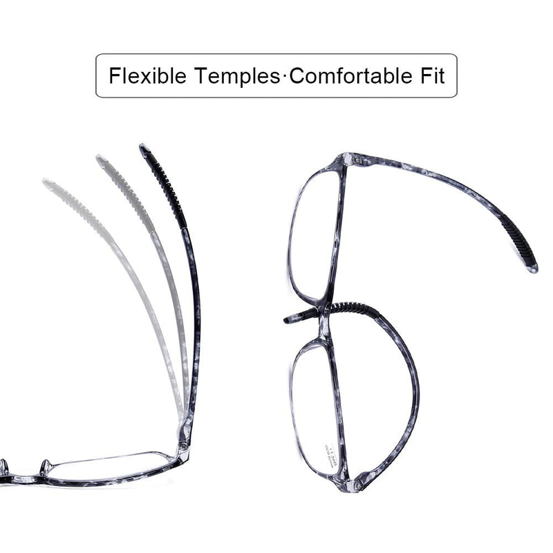 DOOViC Computer Reading Glasses Blue Light Blocking TR90 Frame Lightweight Flexible Readers for Women Men,4 Pack 4 Pack Mix Color 2.25 x