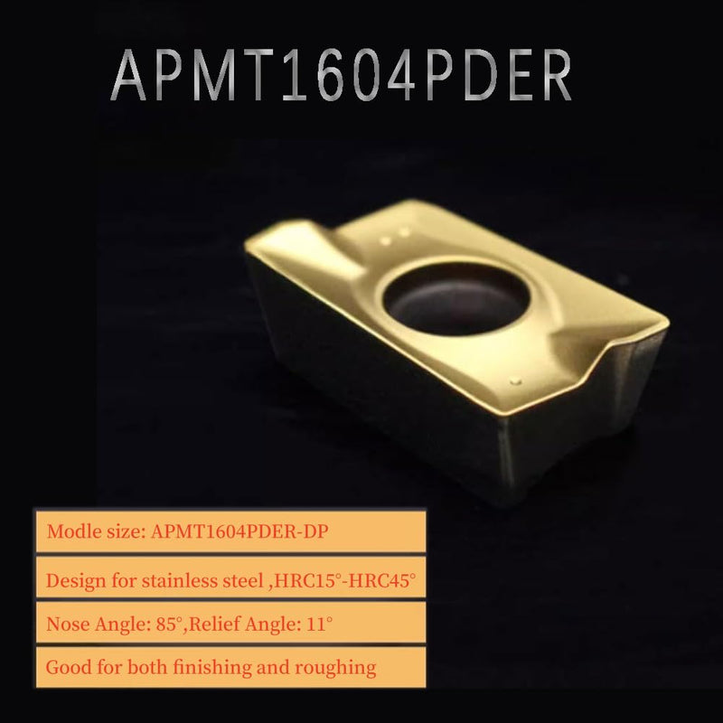 30pcs APMT1604PDER -DP Face Milling Inserts Turning Inserts for End Mill Tool Holders Boring Bar Steel Cutting Replacement Inserts 30pcs APMT1604 PDER