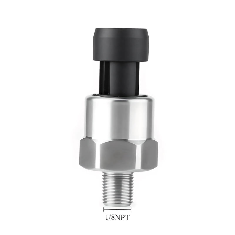 100 PSI Stainless Steel Pressure Transducer Sensor 1/8" NPT Thread with Connector Harness for Oil, Fuel, Air & Water
