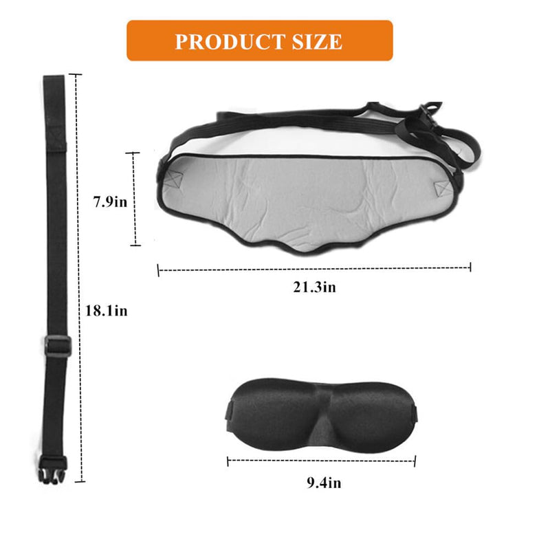 WEEOATAR Adjustable Neck Traction for Neck Pain, Neck Stretcher Strap for Pinched Nerves, Neck Stretcher with Release Buckle, Neck Decompression Device with Ear Hole for Indoors or Outdoors (Black 2) Black 2
