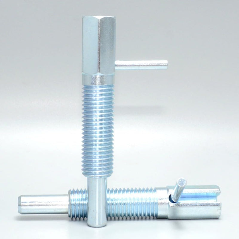 MerciL 2pcs Retractable Indexing Plunger Pin, M10 Stainless Steel Spring Pin Spring Loaded Latch Spring Plunger Safety Pin Spring Latch Telescopic Locking Pin Spring Lock with L Handle