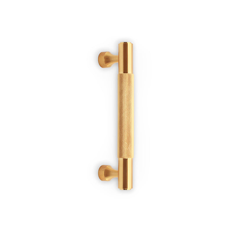 Infinity Decor Pair of Satin Brass Knurled Cabinet Drawer T Bar Pull Handle - 160mm Ideal for Kitchen Cupboard, Wardrobes, Interior Furniture Doors