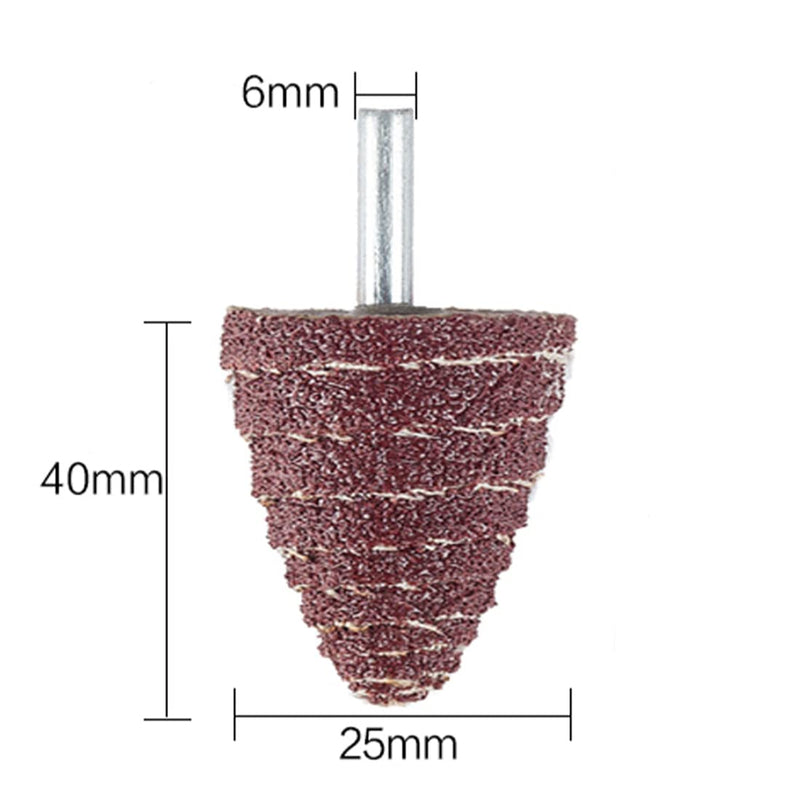 NACX 6mm x 25mm Cone Shape Abrasive Sandpaper Cone Shape Abrasive Sander, 80 Grit 1/4" Shank, 15Pcs - NewNest Australia