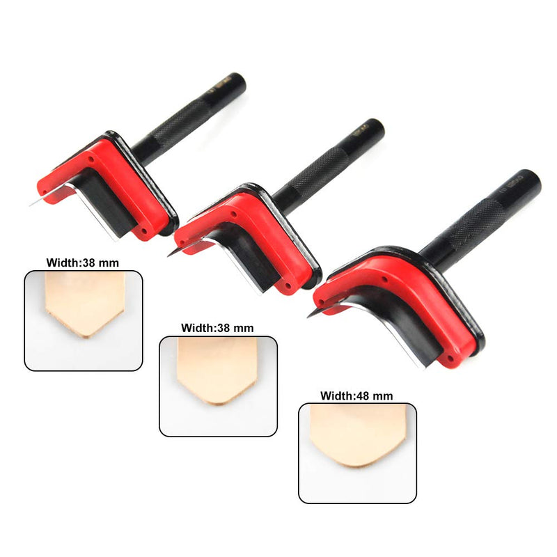 OWDEN Professional 3Pcs Leather Belt end Cutter Punch Set,Leather Corner Punch Set Triangle Shaped,Leather Strap Punch Tool Set,3 Sizes Leather Tool.