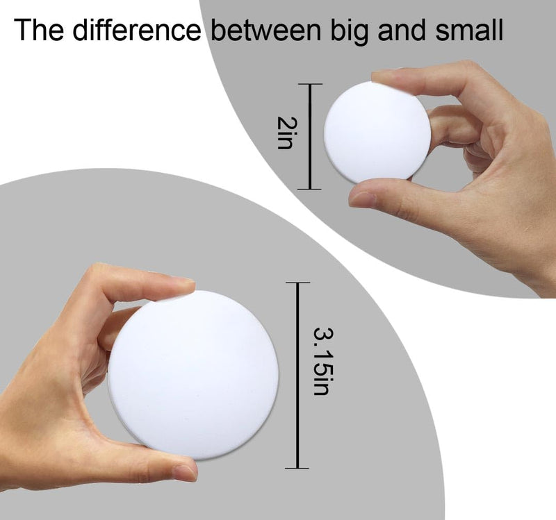 6 Pcs Door Stop Wall Protector. 3.15" and 2" Large White Silicone Door Bumpers with Strong Thickened Adhesive of Rubber Knob, Round Wall Shield Cushion. Door Knob Wall Protector. Small Size 2"(6 PCS)