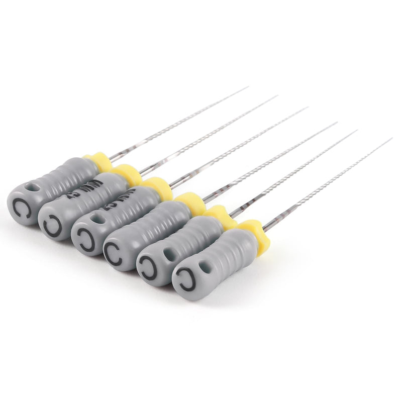 JMU Endodontic Root Canal C+ Files #08, Stainless Steel Hand Use Files, 25mm, 6pcs/Pack #08 (25mm) 1