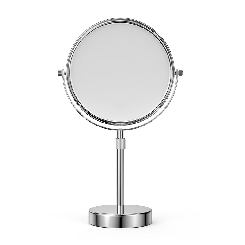 Nicesail Makeup Mirror Tabletop 8 Inch Double-Sided with 7X Magnification, Magnifying Mirror with Pedestal for Shaving Mirror, Height Adjustable for Make up Vainity Table, Chrome Finish (8 Inch, 7X) 19"L x 8"W No Light-chrome-7x