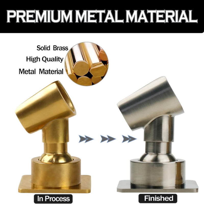 Shower Head Holder All Metal Handheld Shower Wand Bracket Adhesive Shower Wall Mount Holder Brass Shower Spray Holder Brushed Nickel, DrillFree Installation