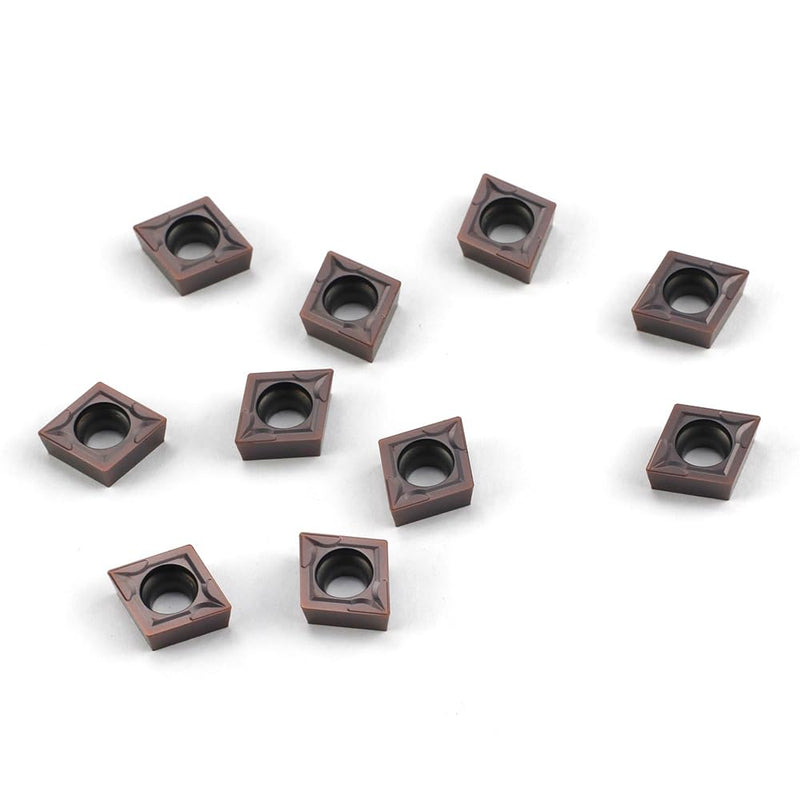 Carbide Turning Inserts CCMT09T304 CCMT32.51 Lathe Turning Tool Holder Indexable Inserts for Steel Metal Machining, 10 Pieces