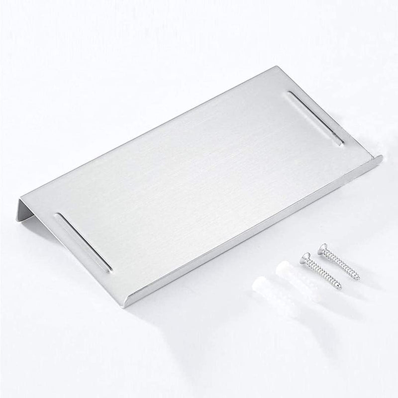 Bathroom Small Cell Phone Shelf Stainless Steel Anti-Slip Phone Holder Stand Wall Mounted for Small Speaker Smartphone Baby Wipes, Brushed