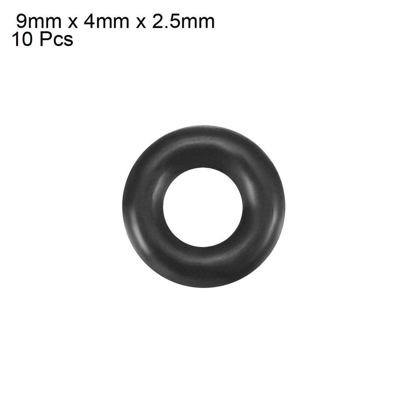 uxcell Nitrile Rubber O-Rings, 9mm OD 4mm ID 2.5mm Width, Metric Sealing Gasket, Pack of 10