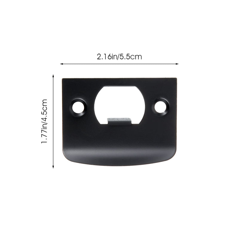 TEHAUX Door Strike Plate Deadbolt Strike Plate 2.16 X 1.77 in Door Reinforcement with Rounded Edges for Lock Alignment Security Replacement 4 Pack 5.5x4.5cm Black