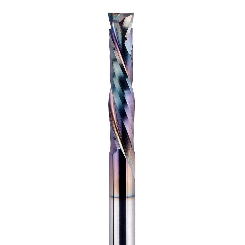SpeTool UP&Down Compression Bit 1/4" Shank,1-1/4Inch Cutting Length 3 Inch OVL,Carbide Spiral Router Bits CNC End Mill with TAC Extra Long Life Coating for Wood Carving 1/4" Dia - 1-1/4" CL -1/4" Shank COMPRESSION CUT