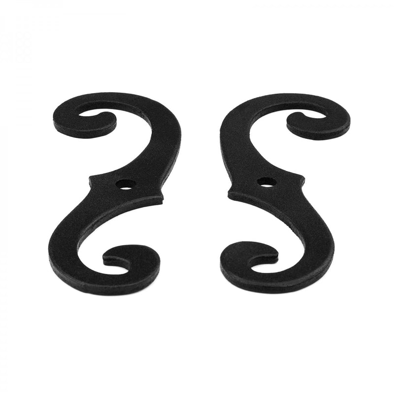 Renovators Supply Cast Iron Shutter Fasteners - Decorative S Style Shutter Dogs Hardware - Weatherproof Powder Coated External Shutter Tieback Including Mounting Screws - 6.5 Inches, Pack of 2