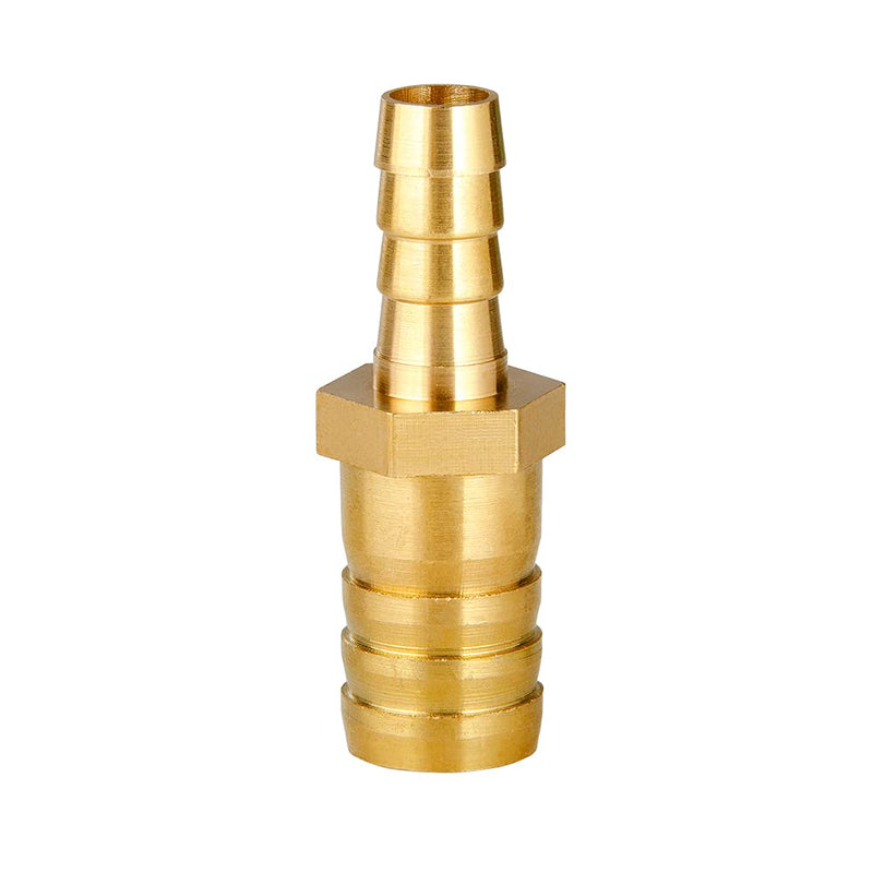 Quickun Brass Hose Barb Reducer 3/4" to 5/16" Barbed Reducer Fitting Reducing Splicer Mender Union Adapter for Air Water Fuel 3/4-5/16 1