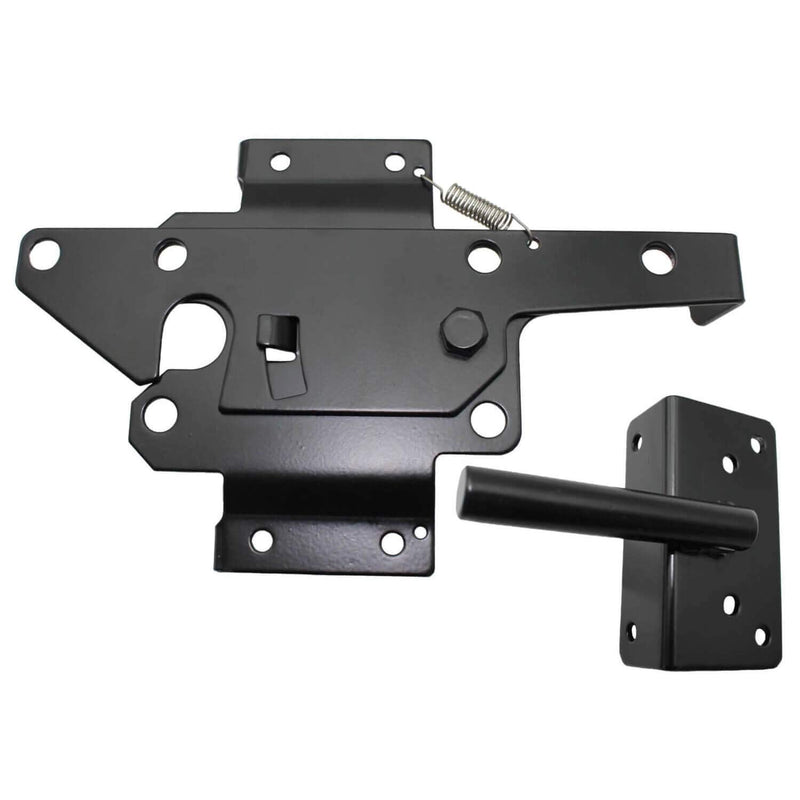 Vinyl Gate Latch Black (for Vinyl, Wood, PVC etc Fencing) Fence Gate Latch w/Mounting Hardware - Gate Latches Have a 90 Degree Bracket Resulting in a Positive Latch to Gate Connection BLACK - EACH