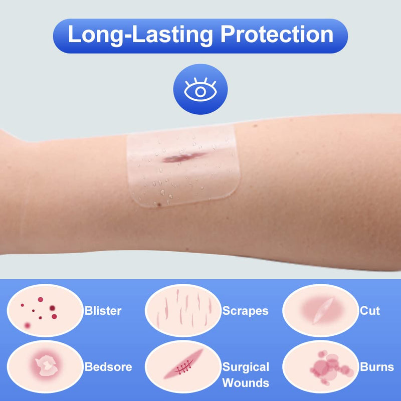 20 Packs Hydrocolloid Bandages 2x2, HSA FSA Eligible, Small Hydrocolloid Gel Bandages for Wounds, Wound Healing Bed Sore Bandages 2"x2"(20 Dressings)