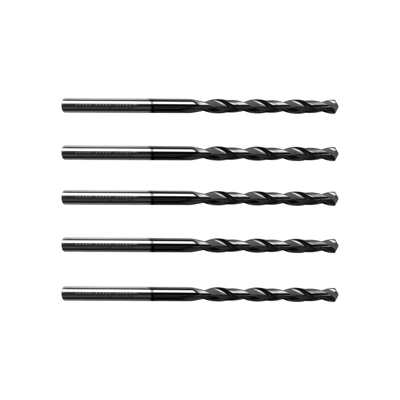 5Pcs 1/8" Solid Carbide Drill Bit, Drill Bits with TiAlN Coated and 2 Flute, Tungsten Carbide Drill Bits Straight Shank Drilling Tool for Stainless Steel Alloy Steel, 118° Point Angle 1/8in 5