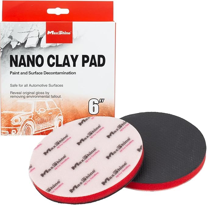 Maxshine Universal 6" Clay Pad – Reusable Clay Disc for Car Detailing, Removes Overspray, Brake Dust, Sap & Water Spots, Works with Hand Holder or Machine – Fast & Long-Lasting Decontamination 6"