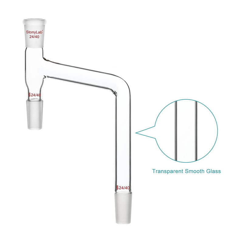 stonylab Borosilicate Glass Moisture Test Adapter, Two 24/40 Inner Joints and One Outer Joint Moisture Collector Adapter, for Laboratory Use 24/40 Joint