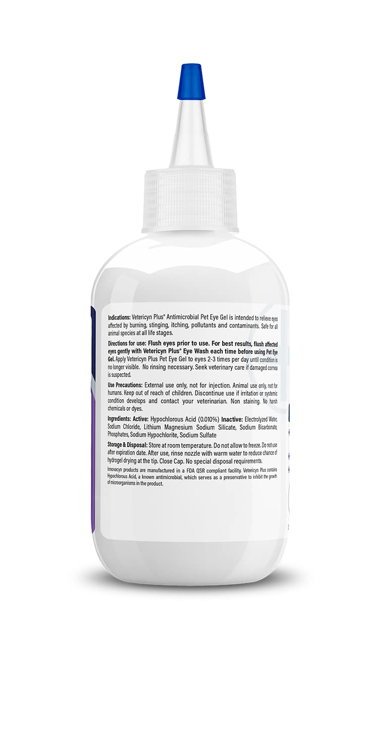 Vetericyn Plus Pet Eye Gel | Dog and Cat Eye Ointment Alternative to Lubricate and Relieve Eye Irritations and Abrasions, Reduce Symptoms of Pink Eye in Dogs and Cats. 3 ounces - PawsPlanet Australia
