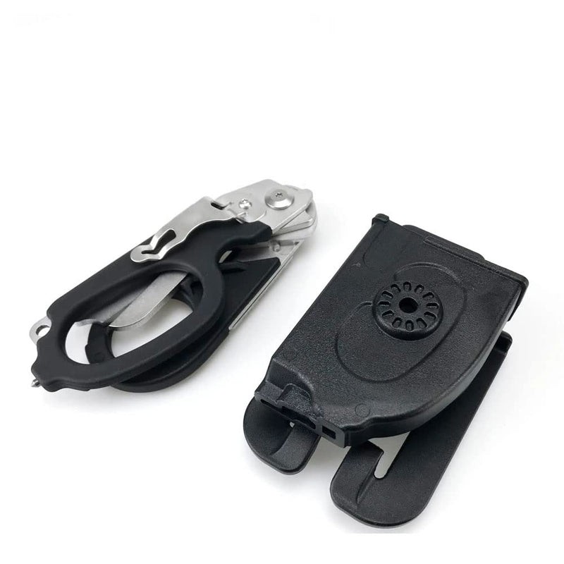Emergency Response Shears, Stainless Steel Foldable Scissors Pliers, Outdoor Camping Rescue Scissors Tools Black