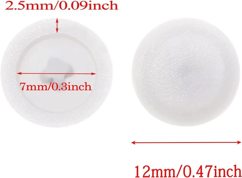 Mini Skater 200Pcs Screw Caps Plastic Self-Tapping Screw Hole Cap Covers for Diameter 7mm Flat Cross Screw Lids Furniture Fittings, (White) White