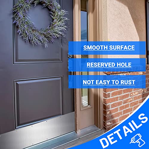 Dunzy 8 x 36 Inches Metal Kick Plate for Bottom of Door Aluminum Kick Plates with Screws for Wood Metal Door Interior/Exterior Anti Scratch Protection(Silver,1 Piece) Silver 1
