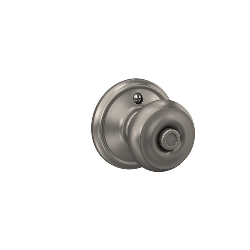 Schlage F40 GEO 619 Georgian Door Knob, Bed & Bath Privacy Lock, Satin Nickel 1 Pack