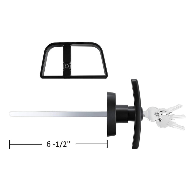 6½" Stem Shed Door Latch T-Handle Lock Kit with 4 Keys,Storage Barn Shed Door Hardware Lock Set