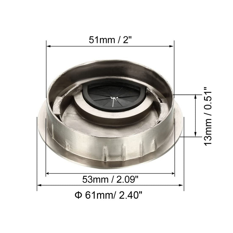 uxcell Cable Hole Cover, 2.1Inch/53mm Zinc Alloy Desk Wire Cord Cable Grommets Hole Cover for Office PC Desk Cable Cord Organizer, Wire Drawing Silver 2-1/8 Inch Brushed Silver