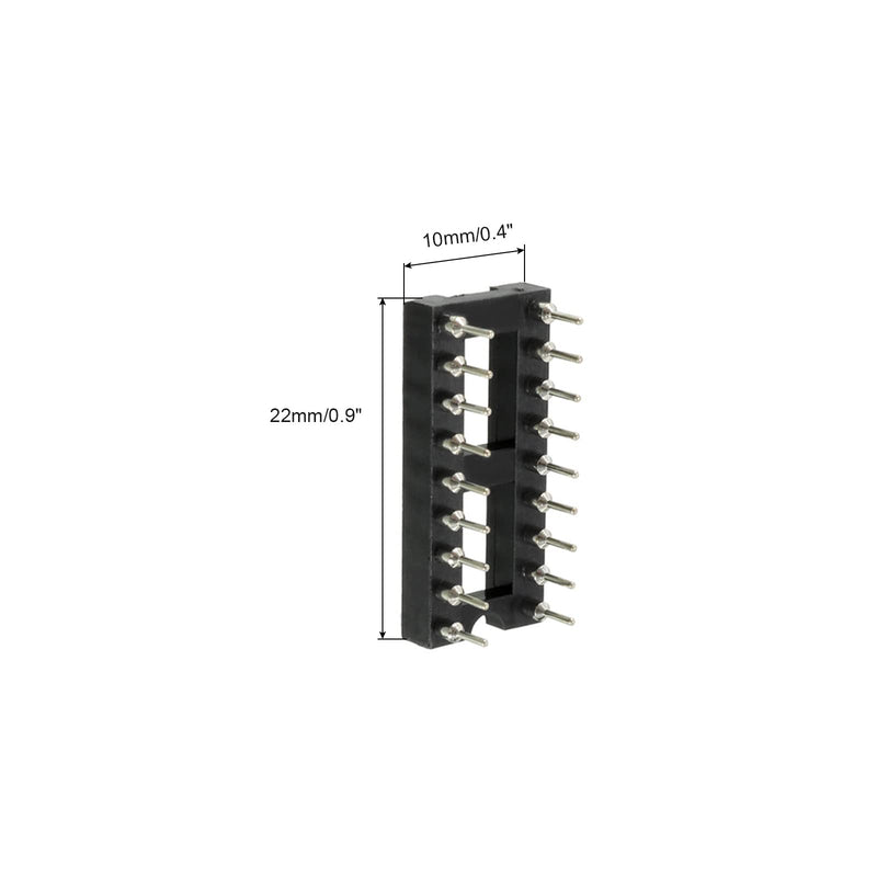 DIP IC Chip Socket Adapter Soldering [for PCB Circuit Board] - 2.54mm Pitch/18 Round Pins/ 10 Pcs