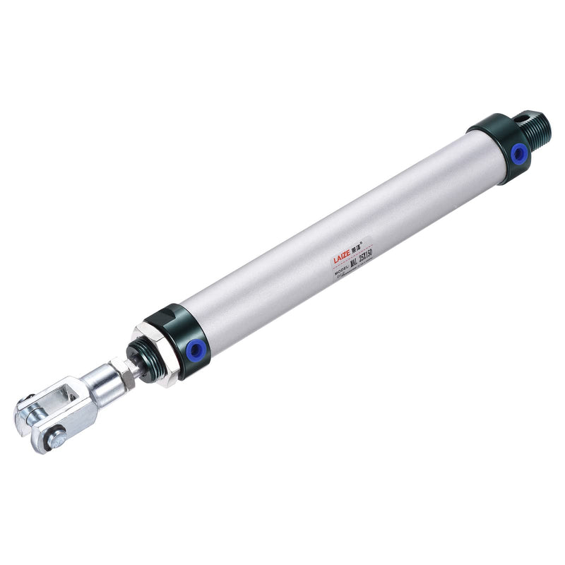 MECCANIXITY Pneumatic Air Cylinder Double Action MAL25X150 25mm Bore 150mm Stroke with Y Connector and 4Pcs Quick Fitting Set 25X150 mm