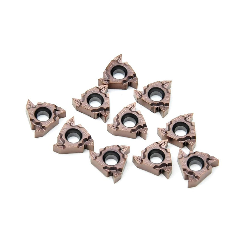 16ER/IR AG60 (Bronze) Carbide Inserts Laydown Threading 60 Degree External for Steel or Stainless Steel, 10pcs 16ER AG60