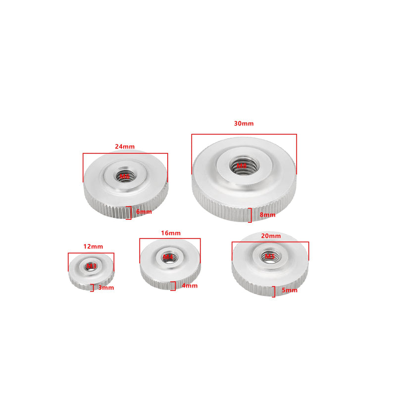 10Pcs 304 Stainless Steel Knurled Thumb Nuts M3 M4 M5 M6 M8 Thin Type Knurled Nut Replacement Part Hand Grip Low Type Knob Nut, DIN 467