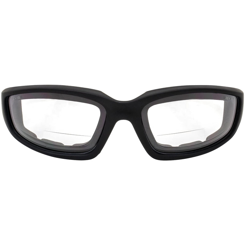 Birdz Eyewear Oriole Bifocal Safety Motorcycle Sunglasses 3 Pairs Black Frames 1.5 Clear & Smoke Lenses Carry Bag (Clear & Smoke)