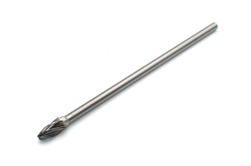 TEMO SF-3L6 NF Aluminum Cut Carbide Rotary Burr File, 3/8 Inch Head Roundtree, 1/4 Inch Diameter 6 Inch Long Shank 6" SF-3L6