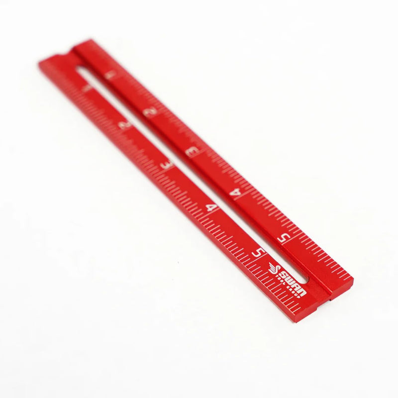 RED Tail Ruler Set - Woodworking Ruler Layout Tool, Precision Measuring in 4", 6" and 12" Lengths, Works with Swan Tool Group Ruler Squares: Ridgway, Merlin, or Offset Rulers