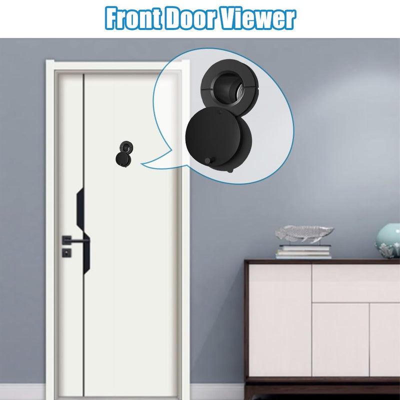 Door Viewer Peephole, Door Viewers with 0.63inch/16mm Drill Bit Kit, Fits 1-3/8" to 2-1/4" Front Door, 200 Degree Wide Angle Peep Eye Hole, Anti Peeping Reverse Privacy Covers - Matte Black