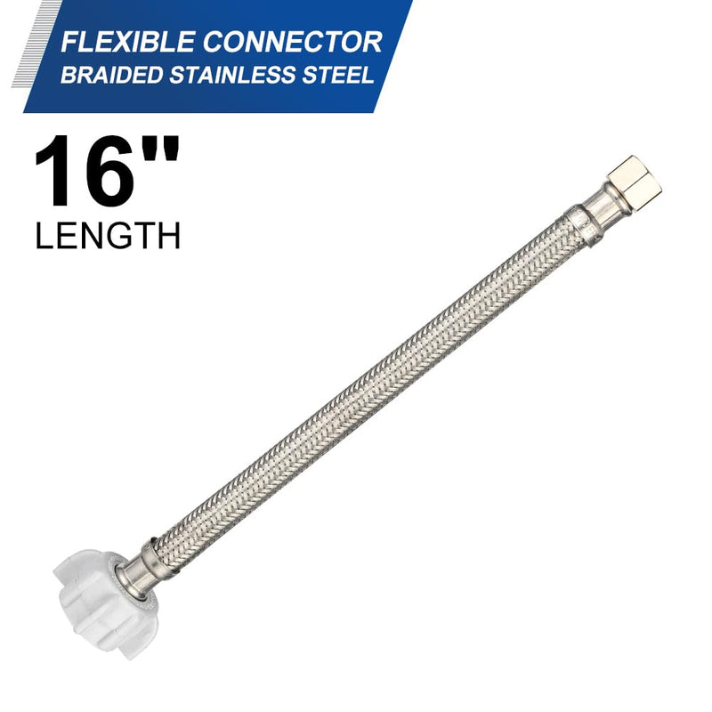 2-Pack EFIELD 16-inch Length Toilet Water Supply Connector Line, 7/8 Female Ballcock Thread x 3/8" COMP 16 Inch Pack of 2