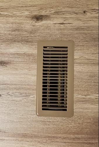 Rocky Mountain Goods Floor Register Vent for 4-Inch by 10-Inch Vent Openings (Item Dimensions 11.5 x 5.5") - Easy Adjust Air Supply Lever - Premium Finish - Heavy Duty to Allow Walk on use (Brown)