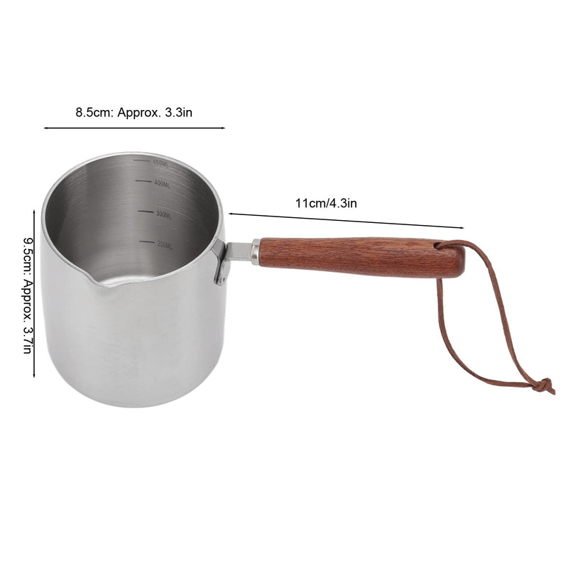 450ML Stainless Steel Warmer Turkish Coffee Pot Pan Pot for Heating Making Syrup Melting Cheese Caramel and Chocolate