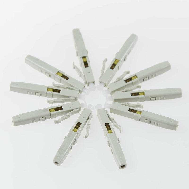 10pcs LC MM Fiber Optic Quick Connectors Multi Mode Fiber Mechanical Fast Connectors Adapter for 0.9/2.0/3.0mm multimode Fiber Round Cable