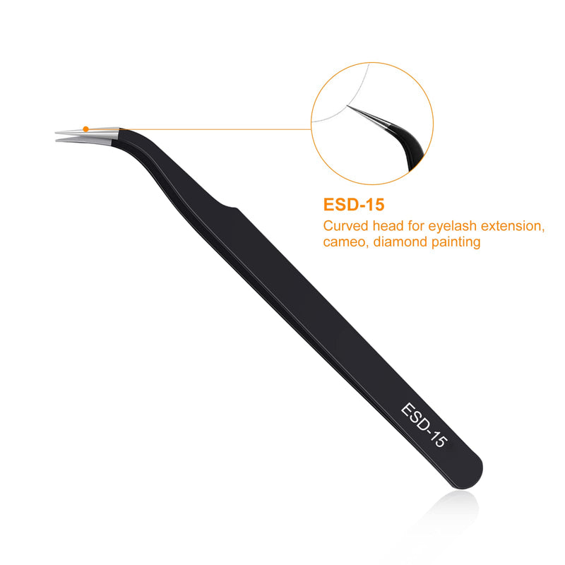 3PCS Precision Tweezers Set, Upgraded Anti-Static Stainless Steel of Tweezers, for Electronics, Soldering, Laboratory Work, Jewelry-Making, Model, Craft 3