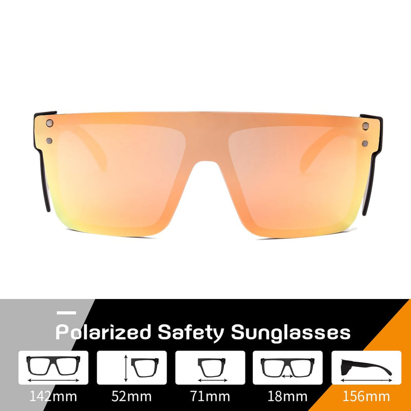 UV400 Polarized Safety Sunglasses – ANSI Z87.1 Certified, Anti-Glare, Shatterproof, UV Protection Sunset Mirror